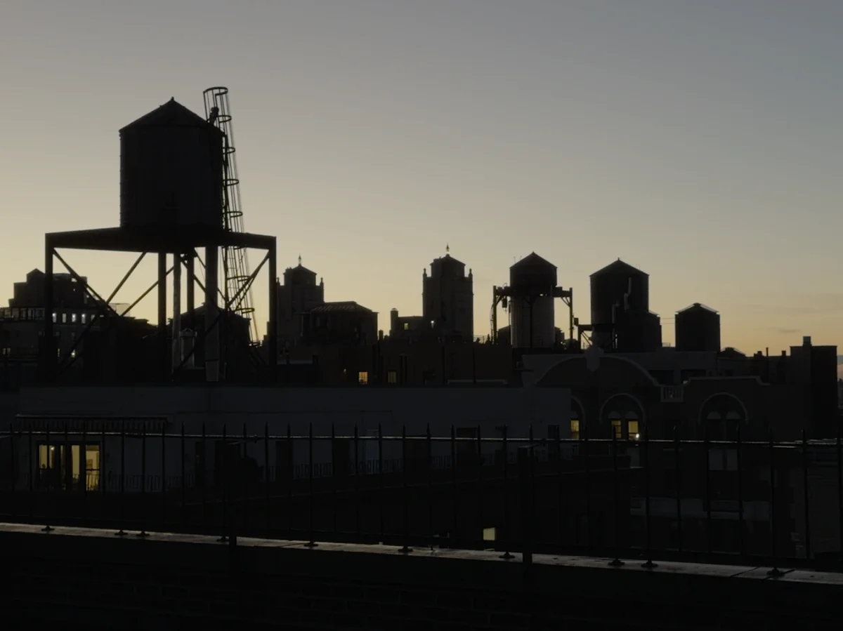 Water Towers at Sunset