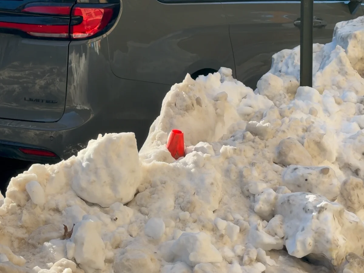 Cone buried in snow