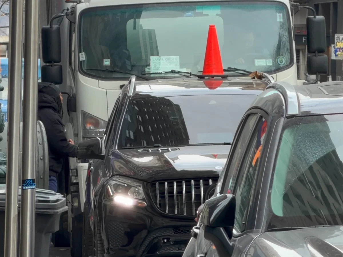 Cone on top of a car
