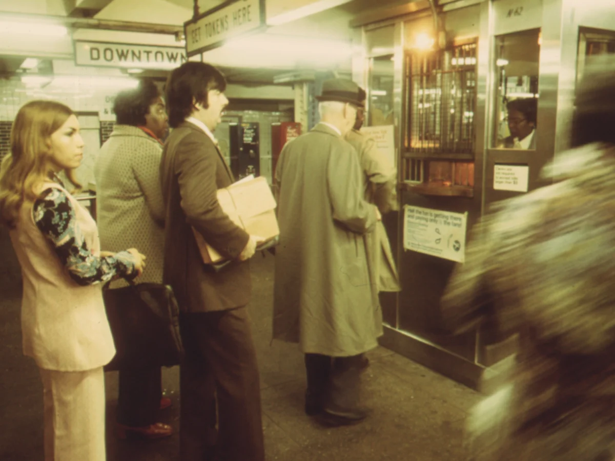 Passengers Wait For Token Booth